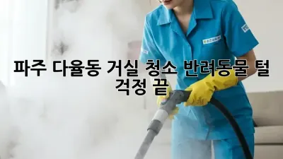 파주 다율동 거실 청소: 반려동물 털 걱정 끝!
